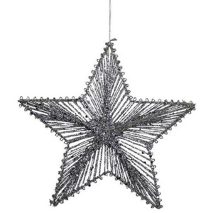 Hvězda z provázků 20 cm, stříbrná - Morex