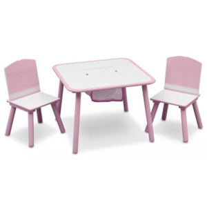 Forclaire Dětský stůl s židlemi růžový