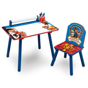 Forclaire Dětský kreslící stůl Tlapková patrola + židlička