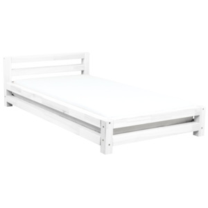 Bílá jednolůžková postel z borovicového dřeva Benlemi Single, 80 x 180 cm