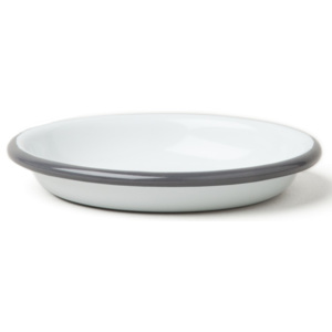 Malý servírovací smaltovaný talíř se šedým okrajem Falcon Enamelware, Ø 10 cm