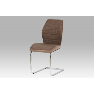 AutronicXML DCH-511 BR2 - Jídelní židle hnědá látka + cappuccino koženka / chrom