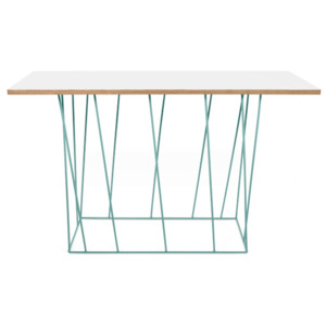 Bílý konzolový stolek se zelenými nohami TemaHome Helix