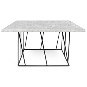 Bílý mramorový konferenční stolek s černými nohami TemaHome Helix, 75 x 75 cm