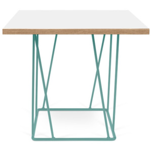 Bílý konferenční stolek se zelenými nohami TemaHome Helix, 50 cm
