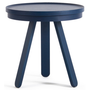 Modrý odkládací stolek z jasanového dřeva s podnosem Woodendot Batea S