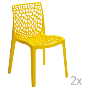 Sada 2 žlutých jídelních židlí Castagnetti Apollonia