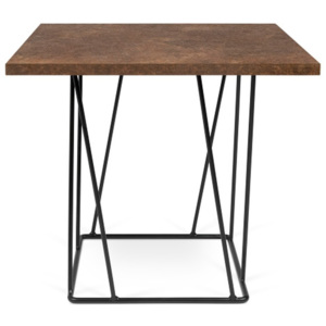 Hnědý konferenční stolek s černými nohami TemaHome Helix, 50 x 50 cm