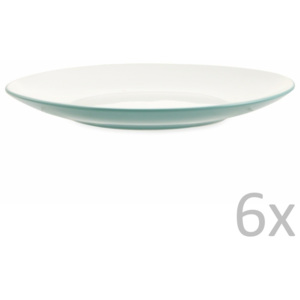 Sada 6 tyrkysovo-bílých talířů Villa d'Este Drive Piatto, Ø 27 cm
