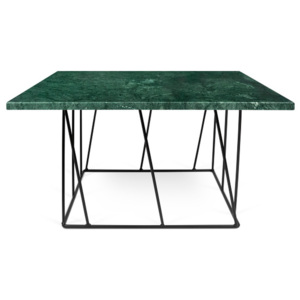Zelený mramorový konferenční stolek s černými nohami TemaHome Helix, 75 x 75 cm