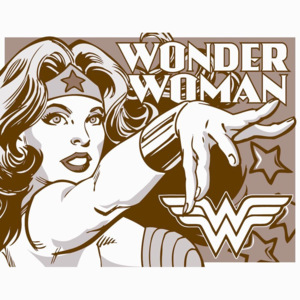 Plechová cedule: Wonder Woman (Dvoubarevné) - 30x40 cm