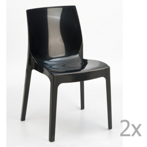 Sada 2 černých jídelních židlí Castagnetti Ophelia