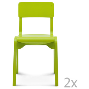 Sada 2 zelených dřevěných židlí Fameg Maren