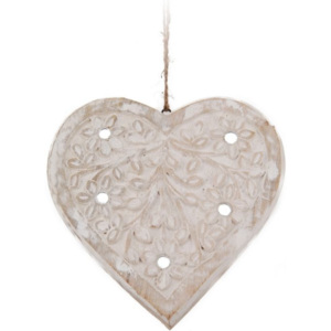 Závěsné srdce dřevěné Mirror 20cm