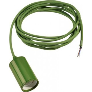 Závěsné svítidlo FITU E27, kulaté, zelená kapradina, E27, max. 60 W, 2,5 m kabel s otevřeným koncem. - BIG WHITE