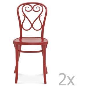 Sada 2 červených dřevěných židlí Fameg Jesper