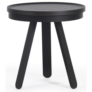 Černý odkládací stolek z jasanového dřeva s podnosem Woodendot Batea S