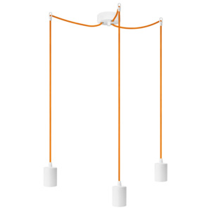 Tři oranžové závěsné kabely s bílou objímkou Bulb Attack Cero