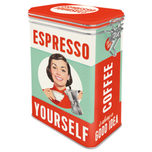 Nostalgic Art Plechová dóza s klipem - Espresso Yourself 1,3l