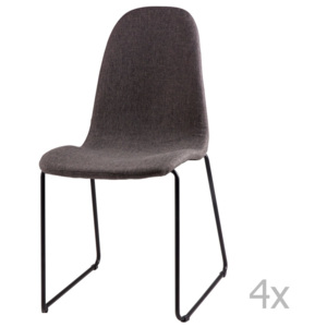 Sada 4 tmavě šedých jídelních židlí sømcasa Helena