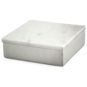 Bílý mramorový úložný box NORDSTJERNE, 10 x 10 cm