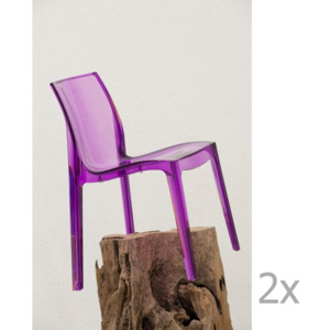Sada 2 fialových jídelních židlí Castagnetti Ophelia