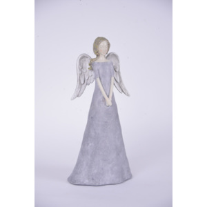 Dekorativní soška anděla Barva: šedá barva šatů