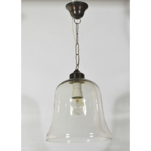 Skleněná závěsná lampa, čiré sklo, 25x27cm