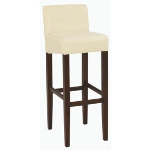 Tempo Kondela Barová židle SORIN NEW, textilní kůže krémová / dřevo tmavý ořech
