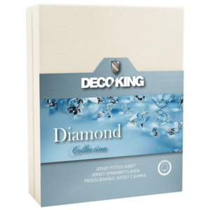 Jersey prostěradlo DecoKing Diamond ecru/bílé