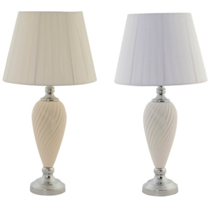 Keramická stolní lampa Elegant 30x58cm Barva: bílá