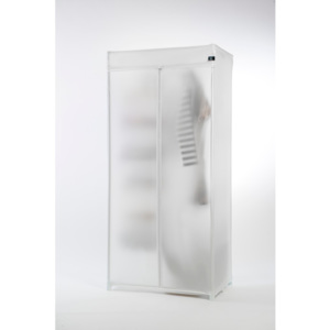 Bílá šatní textilní skříň Compactor Milky, výška 160 cm