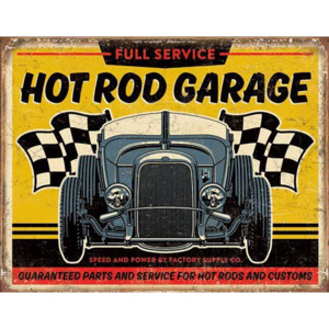 Plechová cedule: Hot Rod Garage - 30x40 cm