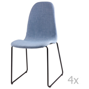 Sada 4 světle modrých jídelních židlí sømcasa Helena