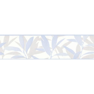 Vliesová bordura Dieter Bohlen listí modré 1316840 5 m x 13,3 cm P+S International