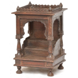 Stará skříňka na oltář z teakového dřeva, 46x46x70cm