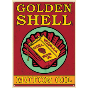 Plechová cedule - Golden Shell (Motor Oil)