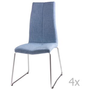 Sada 4 světle modrých jídelních židlí sømcasa Aora