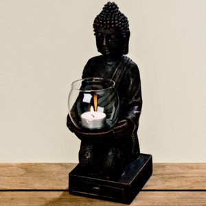 Černý svícen Boltze Budhha