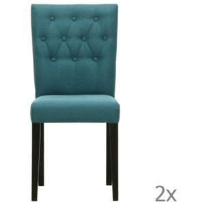 Sada 2 židlí Monako Etna Blue, černé nohy