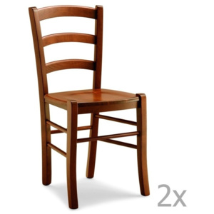 Sada 2 dřevěných jídelních židlí Castagnetti Pranzo