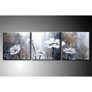 MO Vícedílný obraz bílé květy Rozměry: 150x50cm