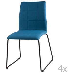 Sada 4 tmavě modrých jídelních židlí sømcasa Malina