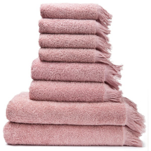 Set 6 růžových bavlněných ručníků a 2 osušek Casa Di Bassi Bath