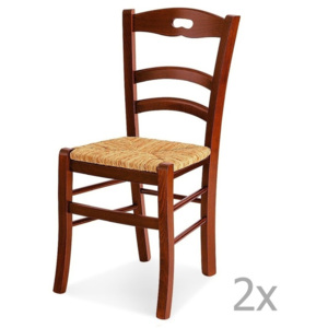 Sada 2 dřevěných jídelních židlí Castagnetti Mare