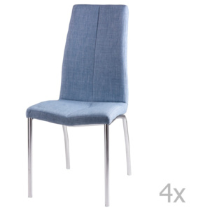 Sada 4 světle modrých jídelních židlí sømcasa Carla