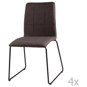 Sada 4 tmavě šedých jídelních židlí sømcasa Malina