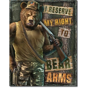 Plechová cedule Right to Bear Arms, (30 x 42 cm)
