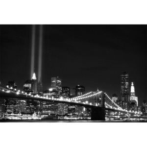 C234P4 Fototapeta: Černobílý Brooklyn Bridge (2) - 184x254 cm