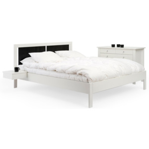 Bílá ručně vyráběná postel z masivního březového dřeva Kiteen Koli, 160 x 200 cm